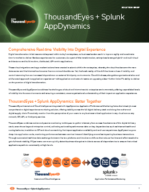 ThousandEyes + AppDynamics Solution Brief cover page